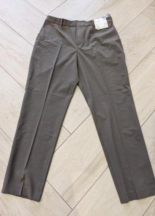 Прямые коричневые брюки uniqlo (473645) xl4 фото