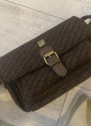 Оригинал стильная твідова вовняна сумка house of tweed натуральна вовна твід
