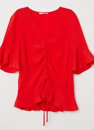 Красная блузка h&m, xs/s