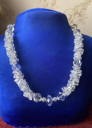 Ожерелье колье из горного хрусталя handmade