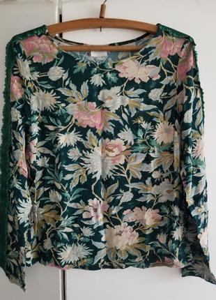 Нарядная блуза вискоза цветочный принт vila