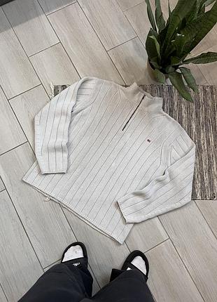 Серый винтажный свитер polo ralph lauren полу замок очень теплый тяжелый оверсайз