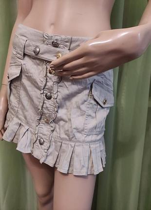 Юбка - мини "river island ", стрейч, бежевого цвета,sk 8