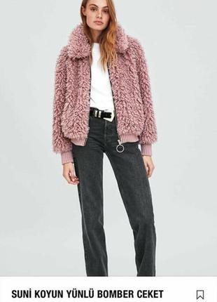 Рожева брендова шубка 8-10 розміру