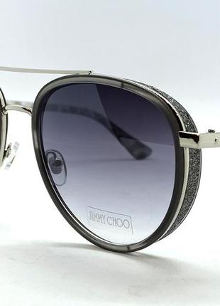 Jimmy choo очки женские солнцезащитные модные серые в серебре градиент