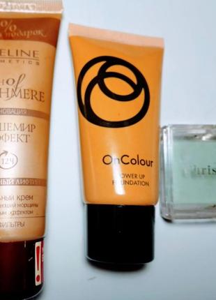 Тональный крем основа светлый oriflame, eveline, тени в дар