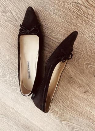 Туфлі балетки з бантиком manolo blahnik