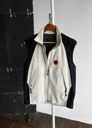 Mammut vintage unisex full zip outdoor streetwear vest pockets logo white black винтажная жилетка, безрукавка