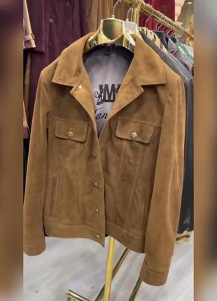 Натуральная замшевая мужская куртка-жакет-рубашка-бомбер mandelli