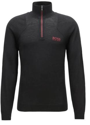Гольф, свитер, кардиган hugo boss zon pro zip-neck sweater in water-repellent merino wool