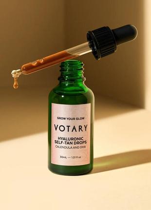 Гиалуроновая сыворотка капли для автозагара votary hyaluronic self-tan Volumize calendula and dha 15ml