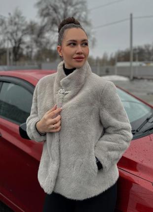 Шуба зимняя женская из альпаки и искусственного меха, очень теплая