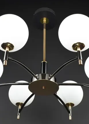 Люстра потолочная на 6 лампочек 27899 черный 45-75х68х68 см.