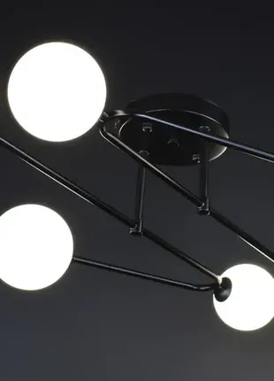 Люстра потолочная на 6 лампочек 27900 черный 25х80х80 см.