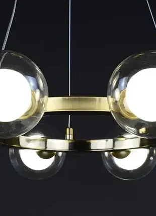 Люстра подвесная на 8 лампочек 27913 латунь 25-130х54х54 см.