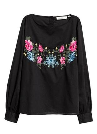 Сорочка вишиванка h&m індія бавовна р. 38 чорна