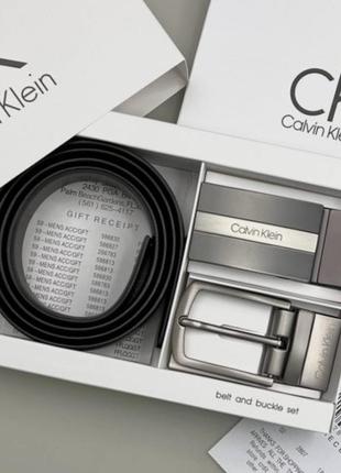 Мужской подарочный набор (ремень с двумя пряжками) calvin klein