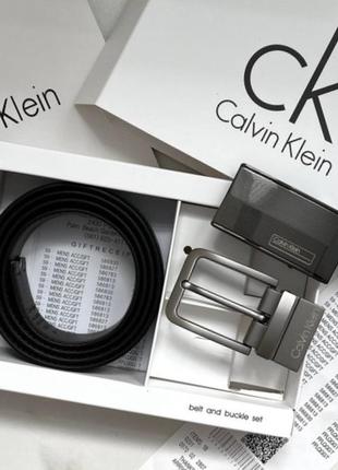 Мужской подарочный набор (ремень с двумя пряжками) calvin klein