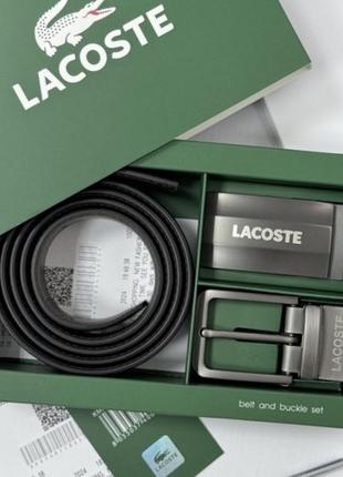 Чоловічий набір, ремінь з двома пряжками lacoste