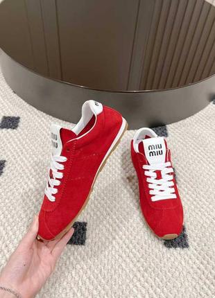 Кеди кросівки miu miu, натуральна шкіра