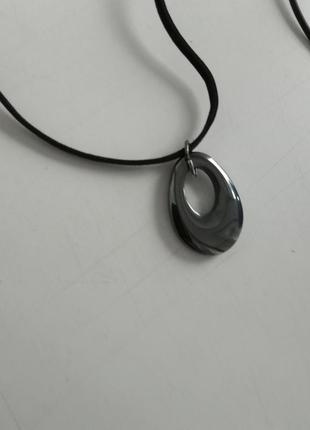 Новый шнурок ( замшевый и каучуковый) с гематитом