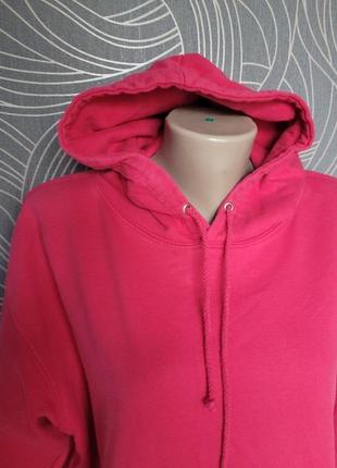 Классная модная темнорозовая кофта с капюшоном и карманами, худи, толстовка