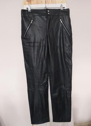 Брюки кожа черные zara