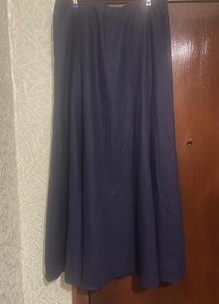 M&s. длинная льняная юбка на подкладе. p 50/52.