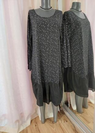 Котонове з воланом по низу плаття 👗 великого розміру італія