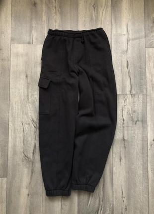 Zara теплые джогеры спортивные серые м/л спортивные штаны