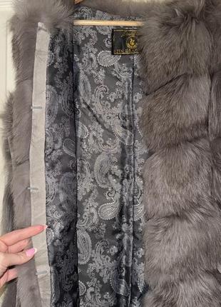 Натуральный меховой жилет 110см