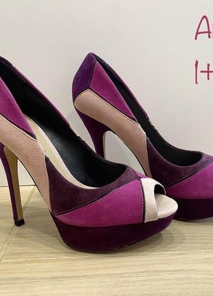 Замшевые туфли aldo кожаные на шпильки разноцветные