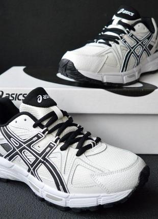Asics gel kahana 8 кроссовки кеды мужские акс весенние летние демисезонные низкие текстильные сетка легкие отменное качество кожа белые с черным