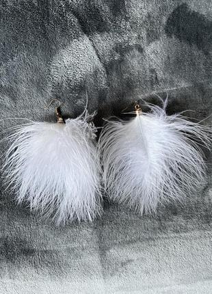 Серьги серьги перья перьев