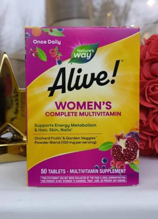 Alive сша микроэлементы и витамины для женщин, женские мультивитамины