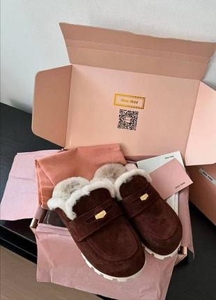 Утепленные мюли miu miu
