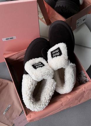 Шоколадные ботинки miu miu