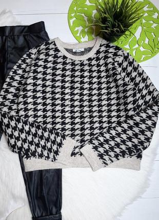 Теплий светрик в гусячу лапку