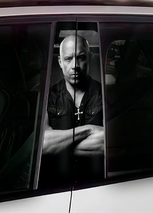 Наклейка вінілова кольорова самоклеюча на стійку автомобіля «домінік торетто»