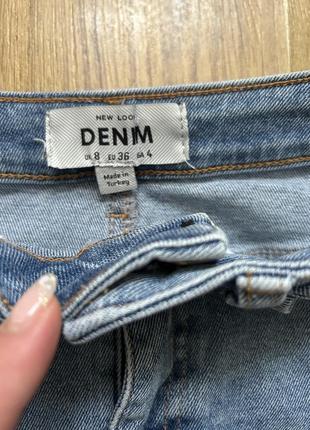 Спідниця джинсова міді з розрізом спереду