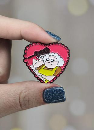 Металлический значок, пин "кураж - трусливый пёс. мюриэл и юстас" (знач0220)