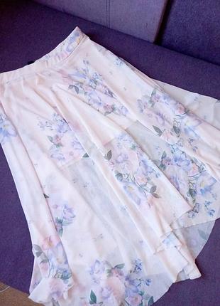 Юбка невагома спідниця new look ніжна романтична в квіти