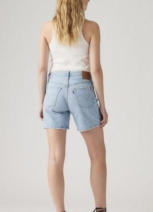 Фірмові джинсові блакитні широкі шорти мом на болтах levi's 501 оригінал нові