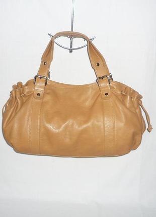 Rene lezard made in italy мягкая вместительная длинная лаконичная кожаная сумка цвет camel