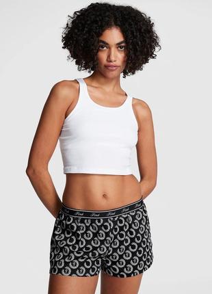 Пижамные шорты tencel boxy pajama shorts виктория сикрет
