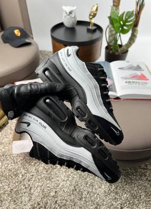Женские кроссовки nike air max 95 white black7 фото