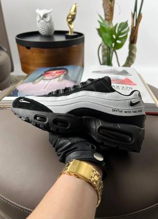 Женские кроссовки nike air max 95 white black3 фото