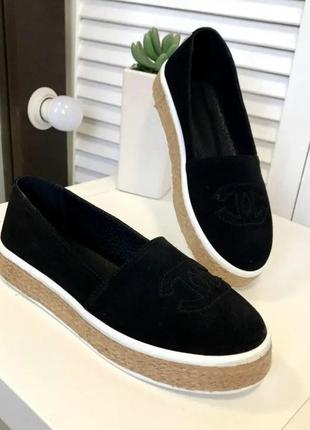 Слипоны женские из натуральной замши
