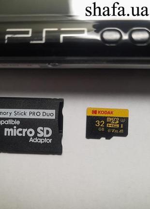 Карта памяти 32 гб micro sd для sony psp fat slim memory stick pro duo adapter psp 1000 2000 3000