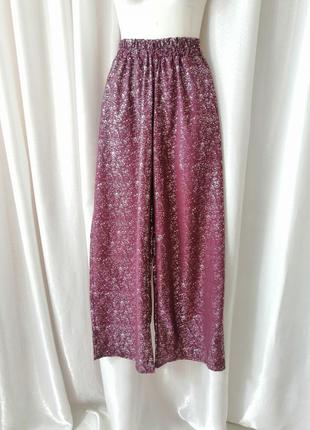 Штани довгі широкі палаццо сріблястим напиленням